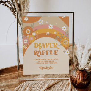 Retro daisy groovbaby Diaper Tombola Poster