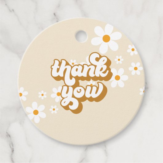 Retro Daisy Groovy Brautparty Geschenkanhänger (Vorderseite)