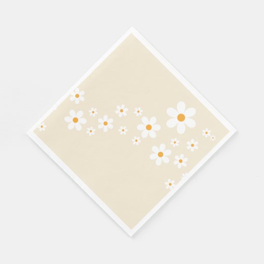Retro Daisy Groovy Brautparty Napkins Serviette (Ecke)