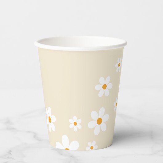 Retro Daisy Groovy Brautparty Pappbecher (Vorderseite)