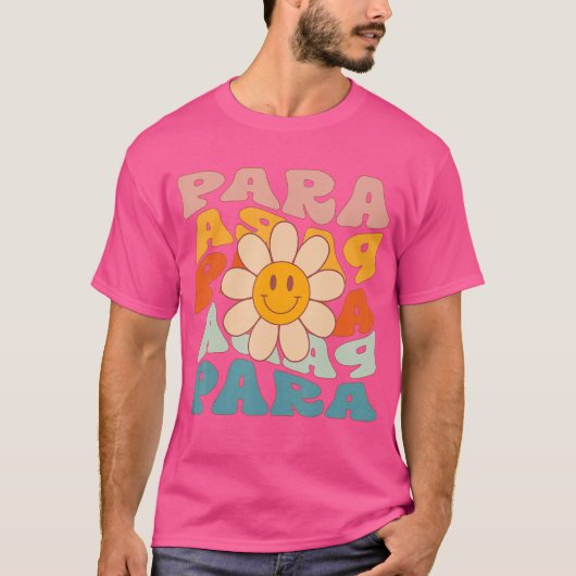 Retro Daisy Groovy Colorful Paraprofessional First T-Shirt (Vorderseite)