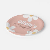 Retro Daisy Groovy Girl Birthday Party Pappteller (Schrägansicht)