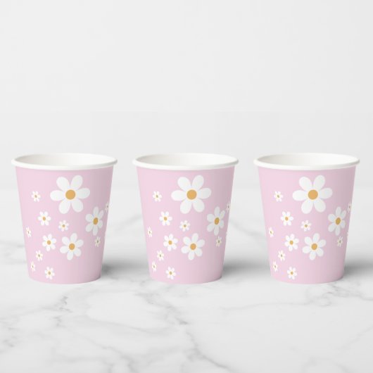Retro Daisy Groovy lilac Paper Cups Pappbecher (Multi)