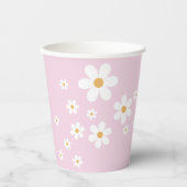 Retro Daisy Groovy lilac Paper Cups Pappbecher (Vorderseite)