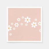 Retro Daisy Groovy Pink Blume Serviette (Vorderseite)