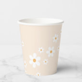 Retro Daisy Groovy tan Paper Cups Pappbecher (Vorderseite)