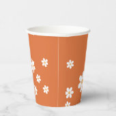 Retro Daisy Groovy verbrannte orangefarbene Papier Pappbecher (Rechts)
