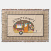 Retro Daisy Happy Camper Decke (Vorderseite)