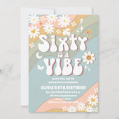 Retro Daisy Kids Birthday Invitation Einladung (Vorderseite)