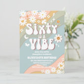 Retro Daisy Kids Birthday Invitation Einladung (Stehend Vorderseite)