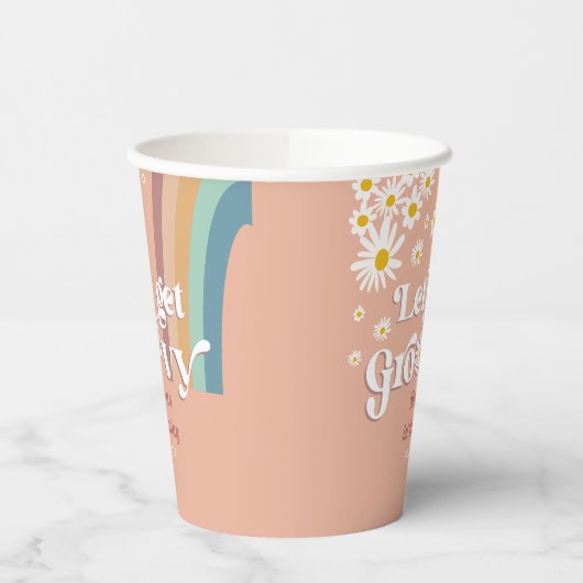 Retro Daisy Lass uns Groovy Birthday holen Pappbecher (Links)