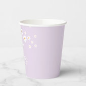 Retro Daisy Lavendel Baby in Bloom Baby Shower Pappbecher (Links)