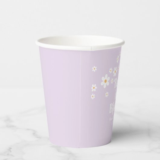 Retro Daisy Lavendel Baby in Bloom Baby Shower Pappbecher (Rechts)