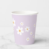 Retro Daisy lavender Baby Showpapier Cups Pappbecher (Rückseite)