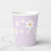 Retro Daisy lavender Baby Showpapier Cups Pappbecher (Links)