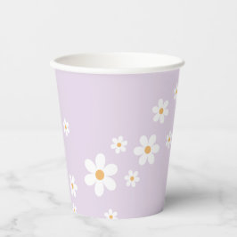 Retro Daisy lavender Baby Showpapier Cups Pappbecher