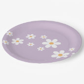 Retro Daisy lila Floral Paper Teller (Schrägansicht)