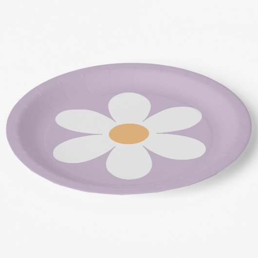 Retro Daisy lila Paper Teller (Schrägansicht)