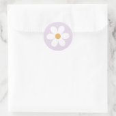 Retro daisy lilac boho runder aufkleber (Tasche)