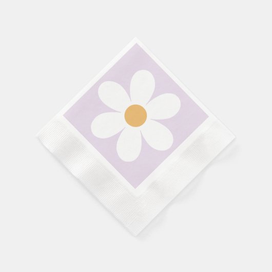 Retro daisy lilac boho serviette (Ecke)
