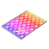 Retro Daisy Monogram Rainbow Notizblock (Linke Seite)