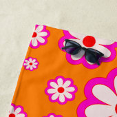 Retro Daisy Muster Pink & Orange 70er Blumenname Strandtuch (Beispiel)