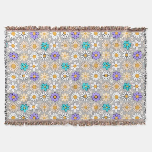 Retro Daisy Muster Simple.01. Gray BG Decke (Vorderseite)