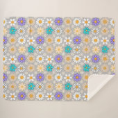 Retro Daisy Muster Simple.01. Gray BG Sherpadecke (Vorderseite (Horizontal))