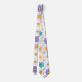 Retro Daisy Muster Simple.01. Kein BG Krawatte (Rückseite)