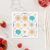 Retro Daisy Muster Simple.01. Kein BG Serviette (Beispiel)