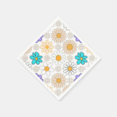 Retro Daisy Muster Simple.01. Kein BG Serviette (Ecke)