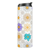 Retro Daisy Muster Simple.01. Kein BG Thermosbecher (Nach links gedreht)