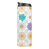 Retro Daisy Muster Simple.01. Kein BG Thermosbecher (Nach rechts gedreht)