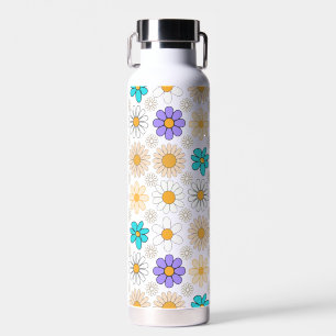 Retro Daisy Muster Simple.01. Kein BG Trinkflasche
