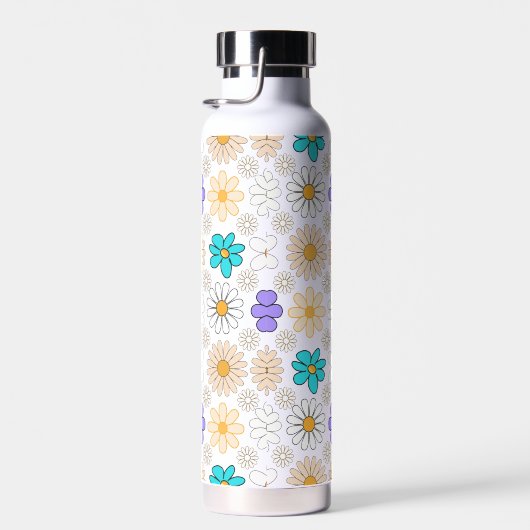 Retro Daisy Muster Simple.01. Kein BG Trinkflasche (Rechts)