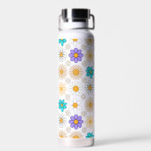 Retro Daisy Muster Simple.01. Kein BG Trinkflasche (Rückseite)