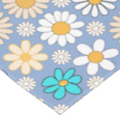Retro Daisy Muster Simple.01. L Blue BG Tischdecke (Schrägansicht)