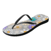 Retro Daisy Muster Simple.01. L Gray BG Badesandalen (Schrägansicht)