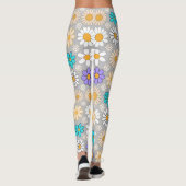 Retro Daisy Muster Simple.01. L Gray BG Leggings (Rückseite)