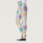 Retro Daisy Muster Simple.01. L Gray BG Leggings (Links)