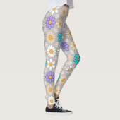 Retro Daisy Muster Simple.01. L Gray BG Leggings (Rechts)