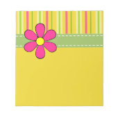 Retro Daisy Notepad Notizblock (Vorderseite)