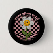 Retro Daisy | Nur gute Vibes Button (Vorderseite)
