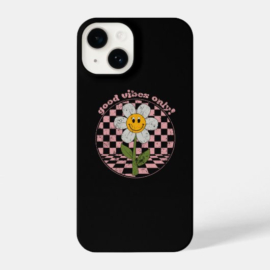 Retro Daisy | Nur gute Vibes iPhone Hülle (Rückseite)