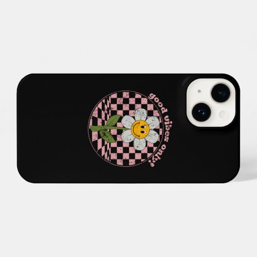 Retro Daisy | Nur gute Vibes iPhone Hülle (Rückseite (Horizontal))