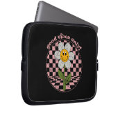 Retro Daisy | Nur gute Vibes Laptopschutzhülle (Vorne Rechts)