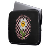 Retro Daisy | Nur gute Vibes Laptopschutzhülle (Vorderseite Links)