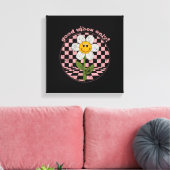 Retro Daisy | Nur gute Vibes Leinwanddruck (Insitu (Wohnzimmer))