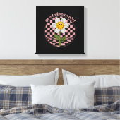 Retro Daisy | Nur gute Vibes Leinwanddruck (Insitu (Schlafzimmer))