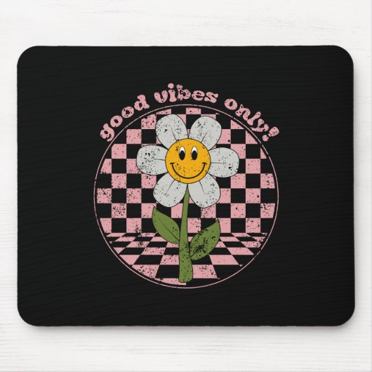 Retro Daisy | Nur gute Vibes Mousepad (Vorne)